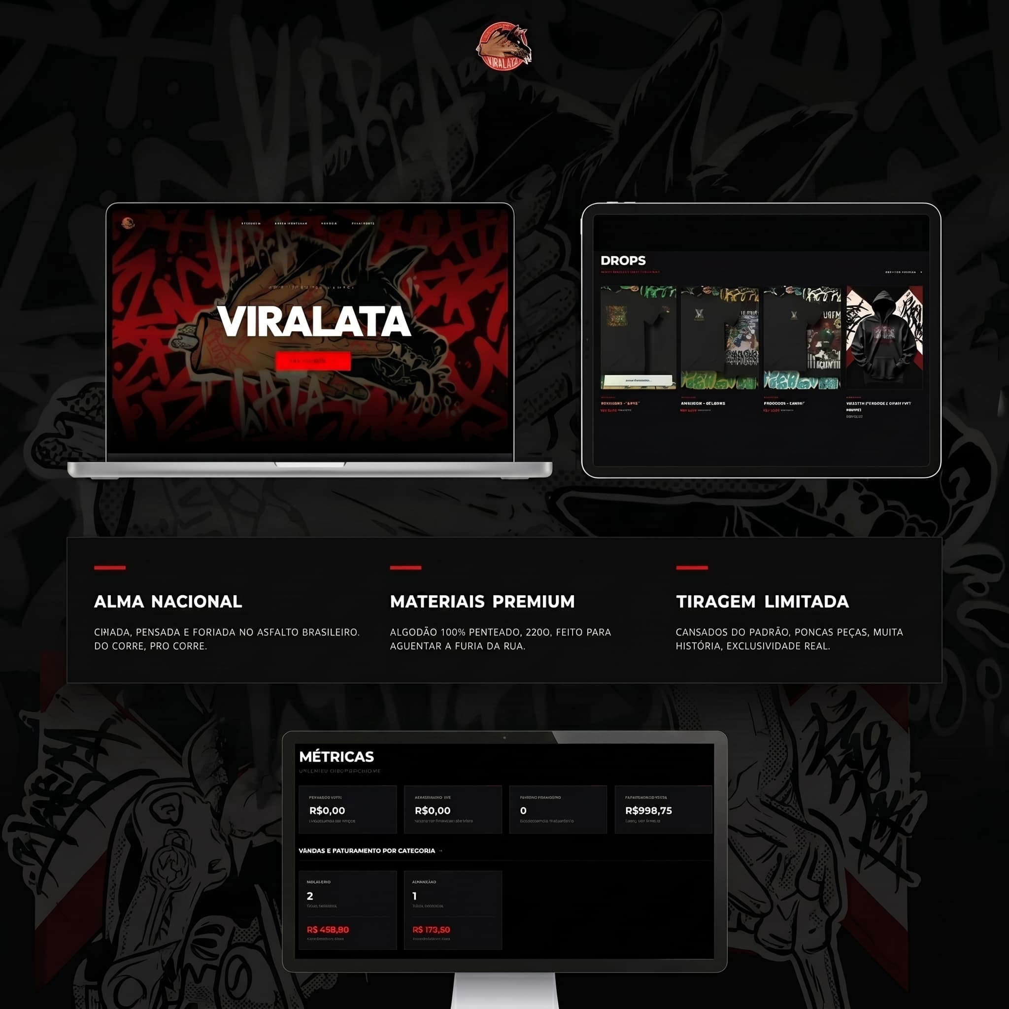 Interface do case Vira Lata LAB